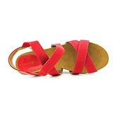 Sandals New Donya Red Size 7.5M Cork Wedge