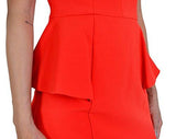 Dress Peplum V Neck Lacquer Red Size 8