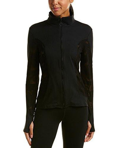 Recreation Lace And Shine Zip Front Longsleeve Jacket, Black, M