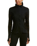 Recreation Lace And Shine Zip Front Longsleeve Jacket, Black, M