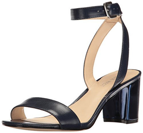 Nine West Tullip Leather Dress Sandal Navy 8 M Us