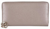 Metallic Taupe Charm Shine Lovely Zip Around Clutch Wallet