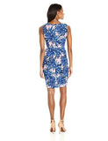Crepe Jersey Lotus Print Dress, Blue/Multi, 4