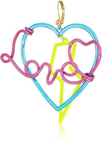 Harlem Blue And Crystal Heart Drop Earrings