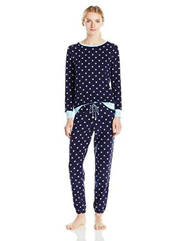 Microfleece Slouchy Pj Set, Royal Dot Navy Seals, Medium
