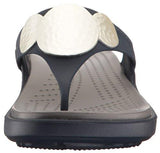 Crocs Sanrah Embellished Flip Wedge Sandal Navy 7 M Us