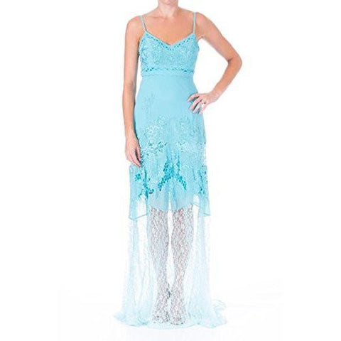 Womens Embroidered Prom SemiFormal Dress Blue 6