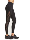 Sweatyrocks Yoga Leggings High Waist Cutout Mesh Insert Active Tights Black M