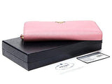Wiberlux Prada Metal Logo Detail Ziparound Real Leather Long Wallet One Size Light Pink