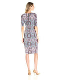Byzantine Shield Jersey Midi Sheath, Shwt/Aqua, 14