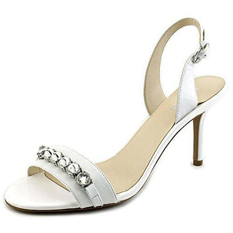 Nine West Ganiston Us 85 White Open Toe Slingback Heel