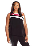 Plus Size Angle Bottom Top With Print Whitemulti 1X