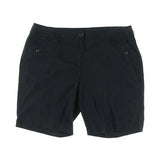 Plus Denim Solid Bermuda Shorts Navy 18W