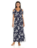 Nine West Cold Shoulder Maxi With Shirring At The Waist Ivorydark Pacific 6