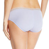 Betsey Johnson Cotton Spandex Hipster Panty, Lavender Mist, Large