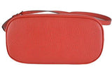 Coral Red Textured Leather Convertible Mini Dome Purse