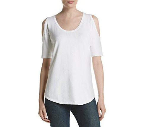Cold Shoulder Top White Large