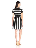Cap Sleeve Fit And Flare, Black/Ivory, 10