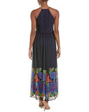 Zinnea Border Floral Long And Full Maxi, Navy Multi, 10