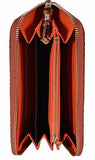 Python Snakeskin Bamboo Zip Around Wallet Vibrant Orange