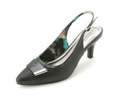 Gracelynn Pointed Toe Slingback Mary Jane Pumps, Black, Size 7