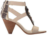 Nine West Reese Leather Dress Sandal Off Whiteoff Whiteblack 8 M Us
