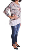 Printed Peplum Pullover Top Multi S
