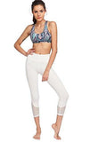 Sweatyrocks Capri Leggings Fishnet Mesh Workout Yoga Active Crop Pants White L