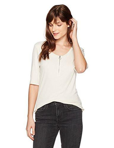 Jeans Rib Top With Oring Detail Birch Medium