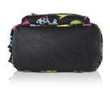 Medium Pug Print Travel Tote Backpack Black Multi