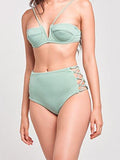 Sunny High Rise Swim Bottom Smoke Green Xs Swimwear Bikini Smoke Green