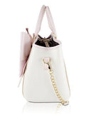Big Bow Raffia Wagon Satchel Shoulder Handbag Sand