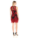 Embroidered Net Dress, Red, Xl