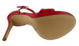 Michael Kors Sienna Open Toe Casual Leather Ankle Strap Sandals Red Size 10