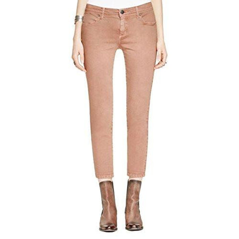 Denim MidRise Cropped Jeans Red 27