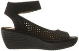 Reedly Salene Wedge Sandal Black Nubuck 75 M Us