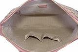 Large Canvas Leather Bree Hobo Purse Beigepink