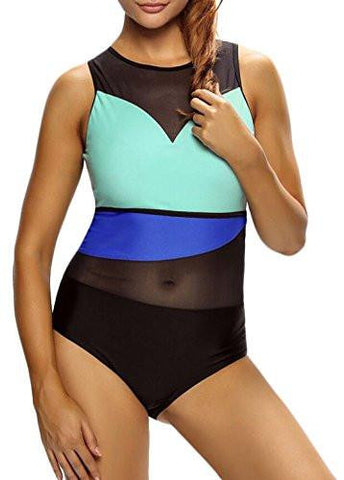 M2Mo Sexy Contrast Colors Onepiece Swimsuit Bikini One Us Xl