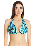Kenneth Cole New York Floral Explosion Dcup Halter Bikini Top Teal 34D