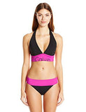 Calvin Klein Logo Wide Band Scoop Bikini Bottom Blackfuchsia L