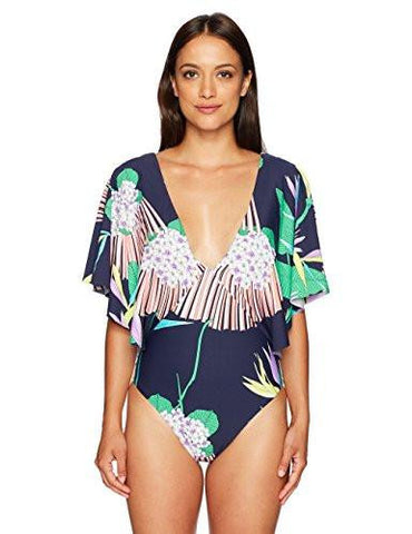 Midnight Paradise Flutter Sleeve One Piece Swimsuit, Multi, 8