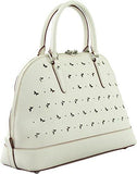 Sierra Satchel In Perforated Crossgrain Leather Style F59344 Silver Chalk