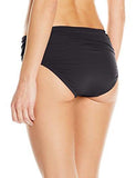 Kenneth Cole York Strappy Hour Shirred Bikini Bottom Black Medium