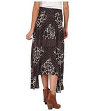 Free People Printed Paradise Asymmetrical Handkerchief Hem Skirt 6, Tea Combo