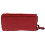 Nine West Table Treasures Faux Leather Zip Around Clutch Wallet Red