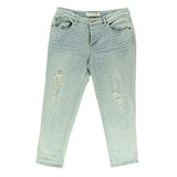 Marc By Marc Jacobs Jessie Destroyed Block Print Wash Jeans Blue 32