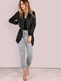 Sweatyrocks Sweatpants With Pockets Drawstring Waist Ripped Jogger Pants Grey#1 L