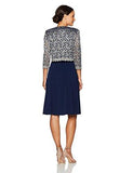 Jessica Howard Petite Lace Jacket Dress, Navy/Tan, 12P