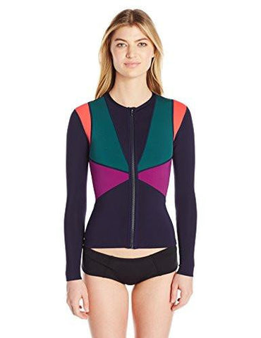 Color Block FiberLite Rashguard With Spf 50 , Navy Multi, S