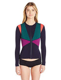Color Block FiberLite Rashguard With Spf 50 , Navy Multi, S